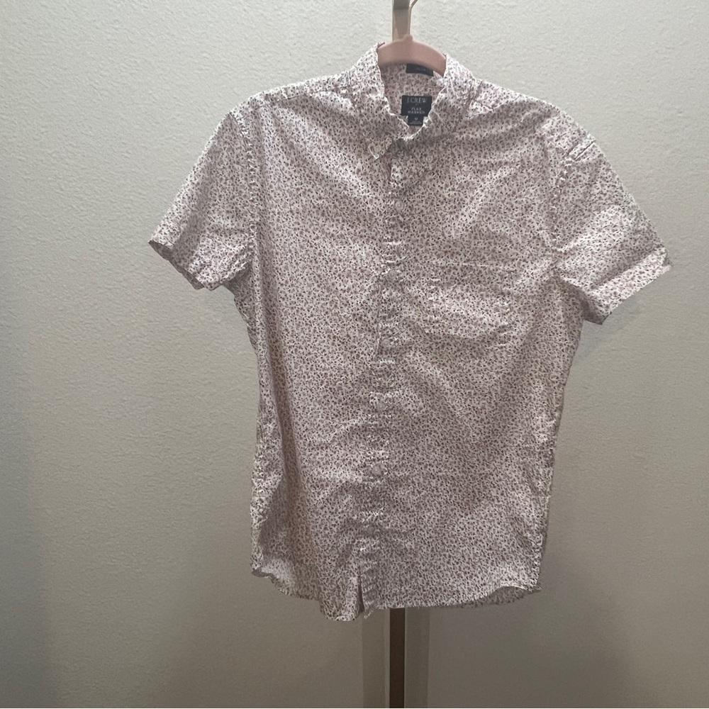 Men's J. Crew Pink Floral All Over Print Slim fit Button Down Shirt Medium